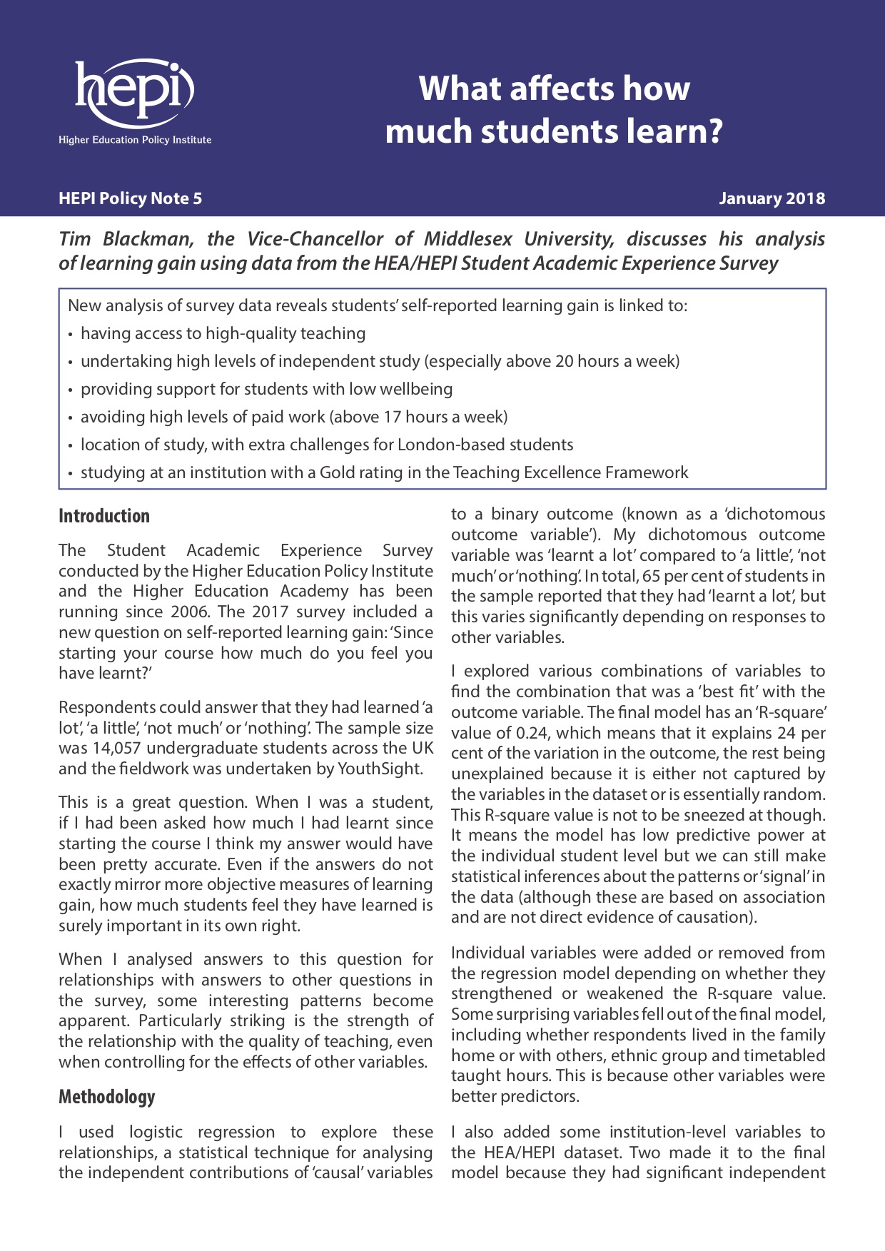 What Affects How Much Students Learn New Analysis Of Student - 